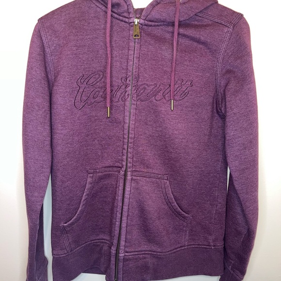 Carhartt Hoodie Womens Small Purple Full Zip Up Sweatshirt Hoodie GUC - Picture 3 of 6